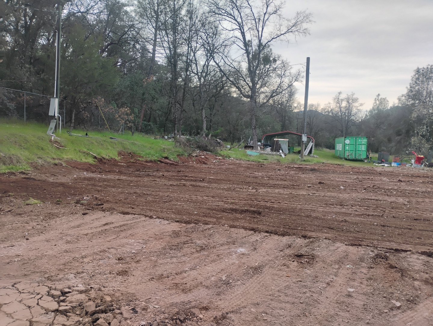 Cleared site after demolition project in Coulterville Mariposa County CA