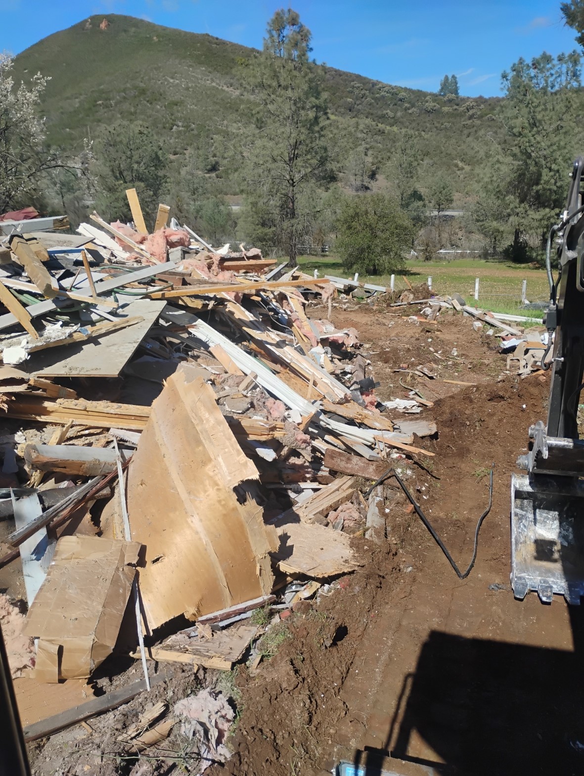 Demolition debris removal and haul away in Coulterville Mariposa County CA