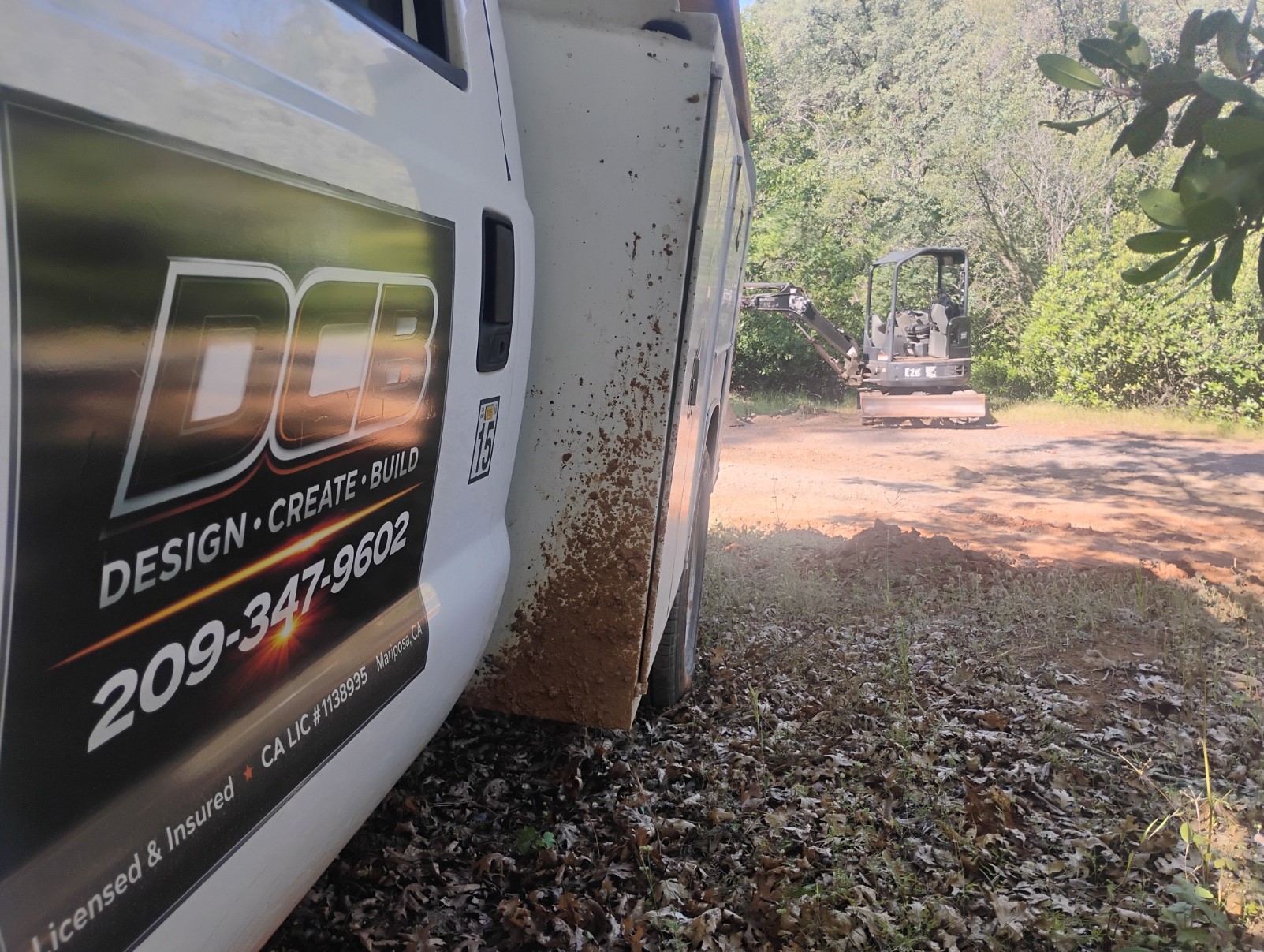 Rural excavation site work in Mariposa County California