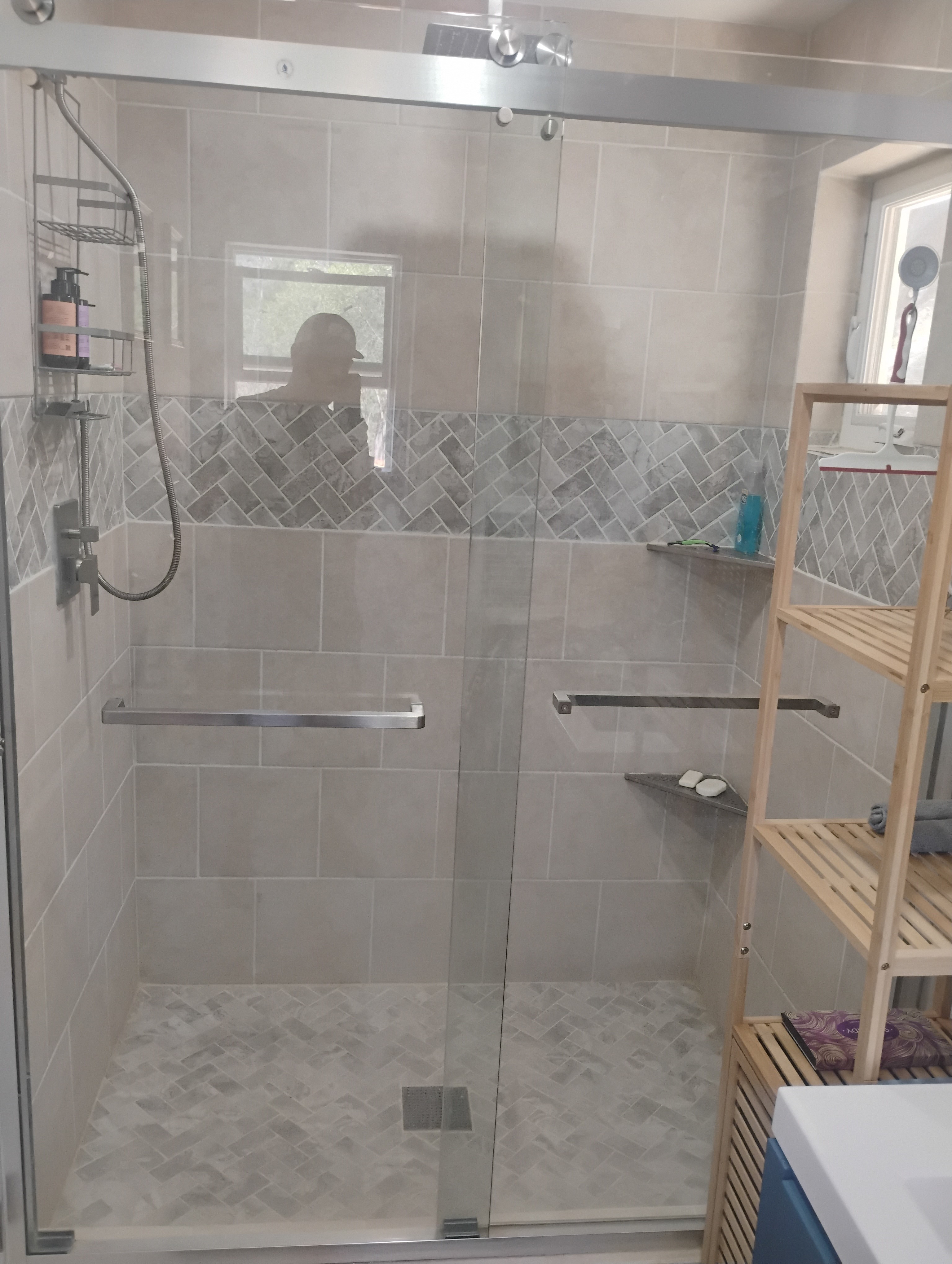 Shower remodel in Mariposa CA with tile and glass enclosure by DCB Design Create Build
