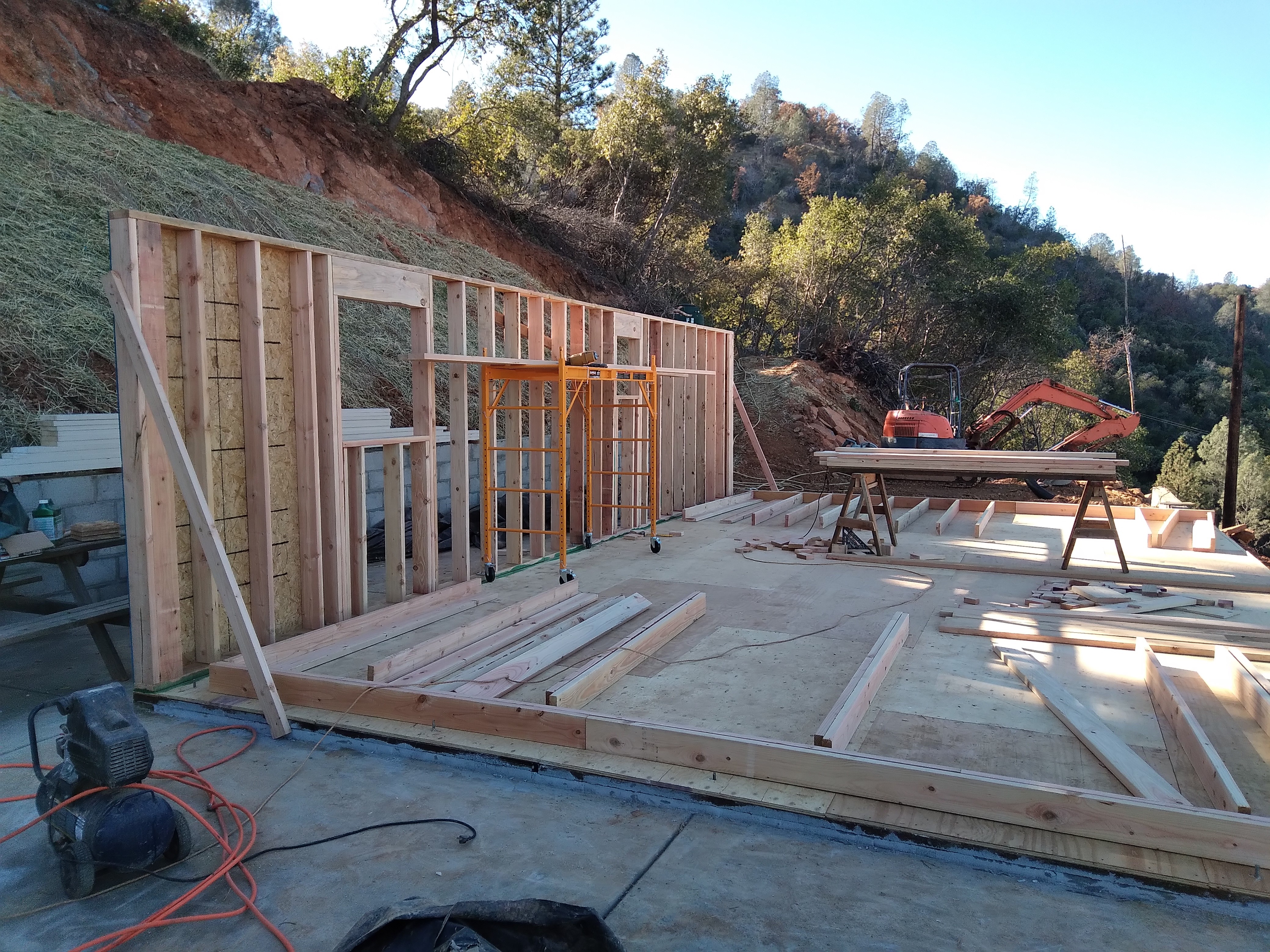 Wall framing on slab for new home build
